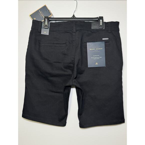 Marc Asher Men's Shorts Superior Stretch Slim Fit - Black - Size 36 - NWT - Picture 2 of 11